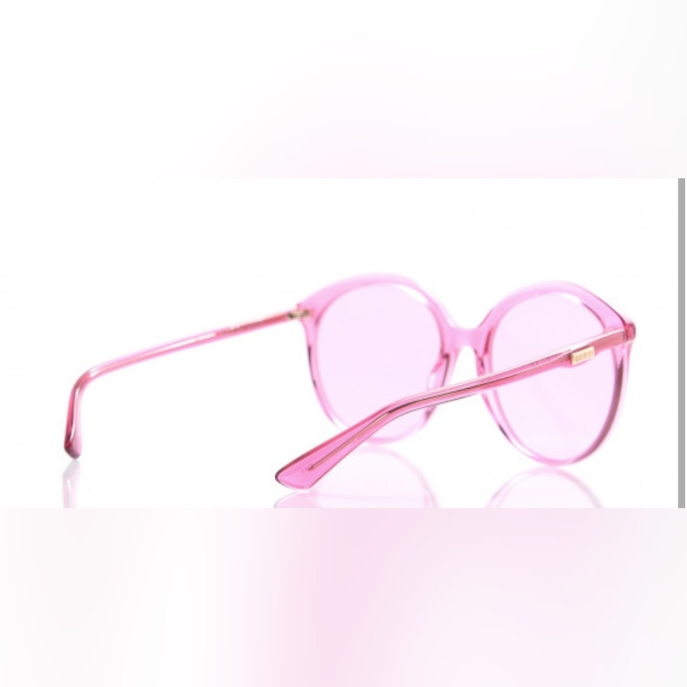 NWOT Gucci Transparent Metallic Glitter Pink Glasses Sunglasses GG0257S - Picture 3 of 9